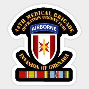 Grenada - 44th Med Bde Operation Urgent Fury w Svc Ribbons Sticker